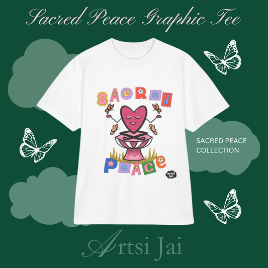 Sacred Peace Oversized Heavy Weight Graphic T-Shirt