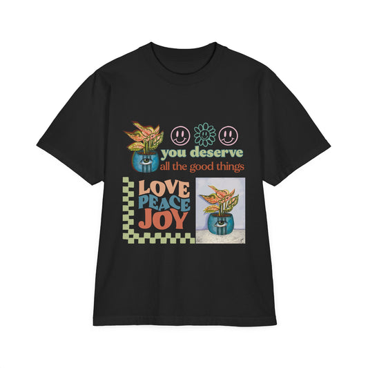 You Deserve All the Good Things Oversized Heavyweight Graphic T-Shirt