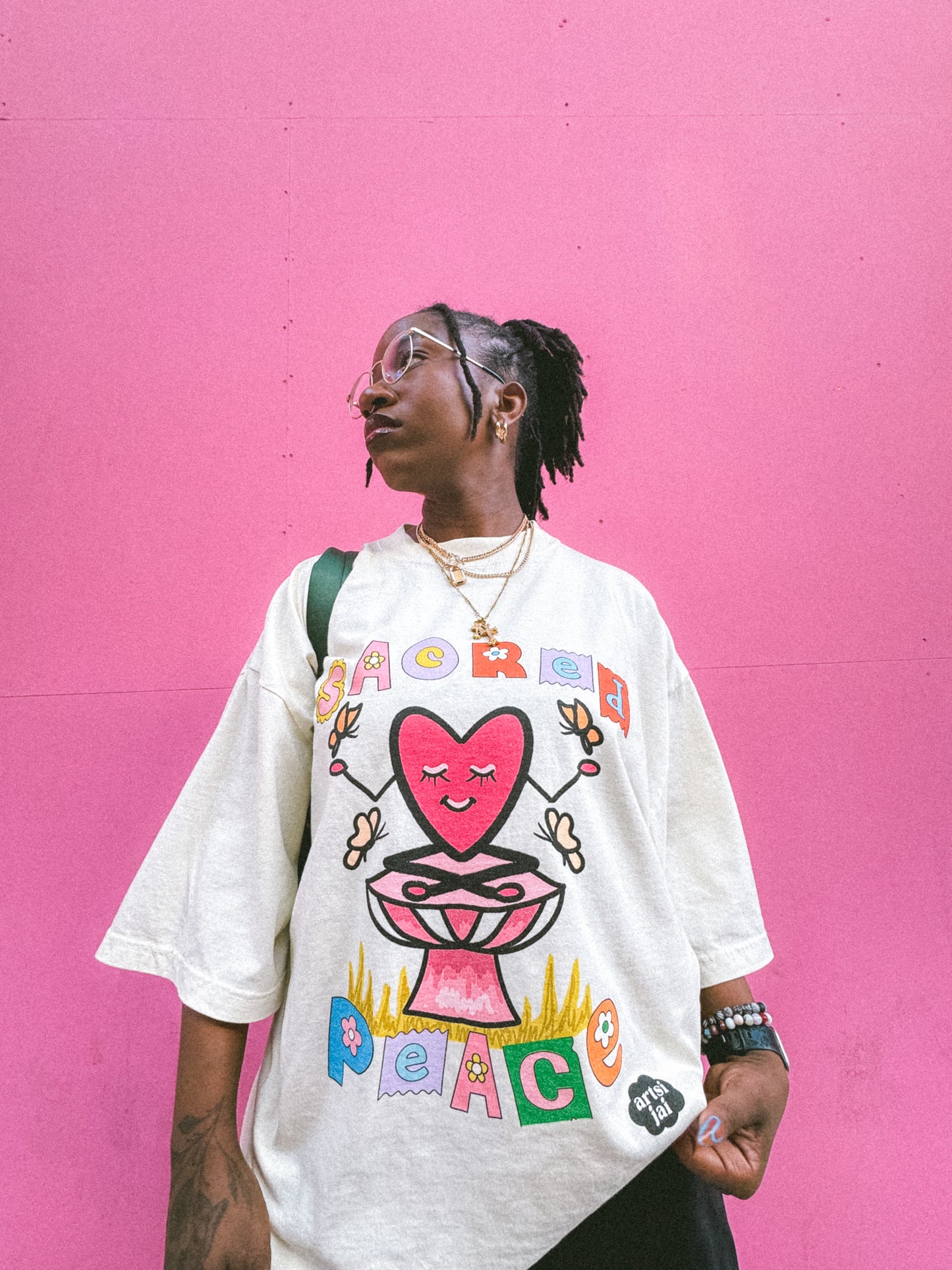 Sacred Peace Oversized Heavy Weight Graphic T-Shirt
