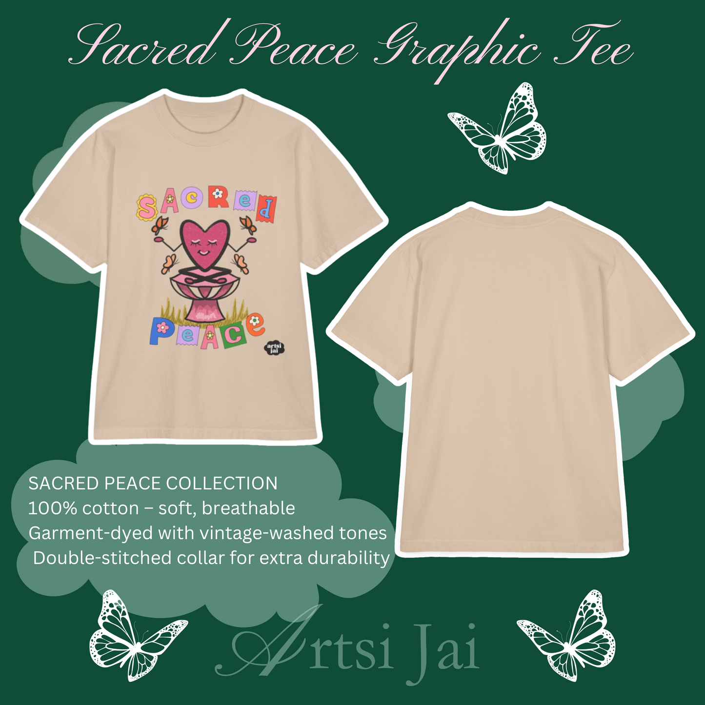 Sacred Peace Oversized Heavy Weight Graphic T-Shirt