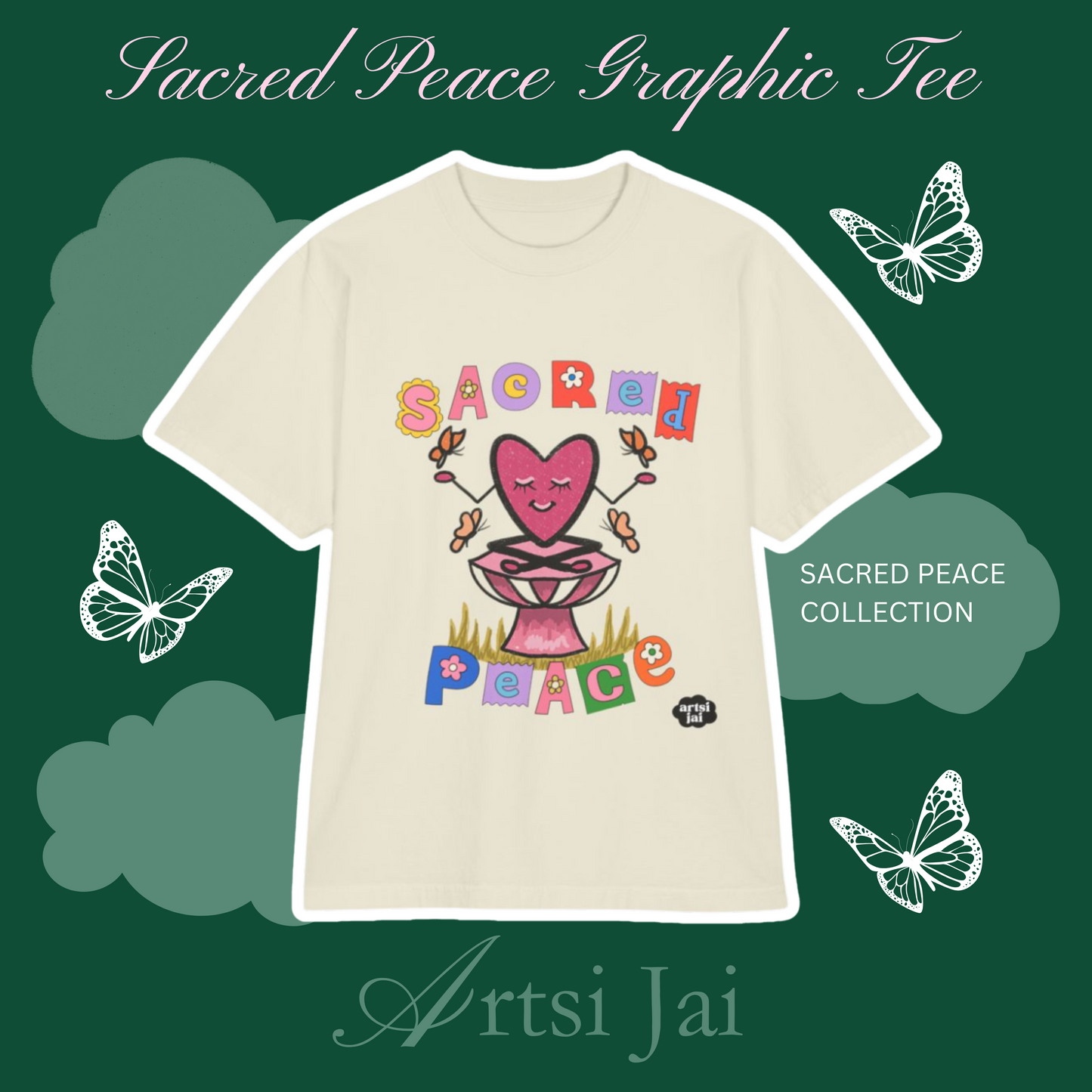 Sacred Peace Oversized Heavy Weight Graphic T-Shirt
