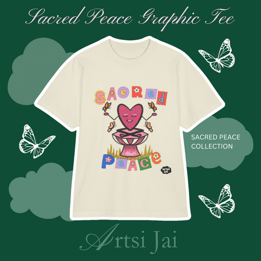 Sacred Peace Oversized Heavy Weight Graphic T-Shirt