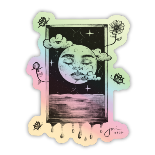 “Spill Over Effect” Holographic Sticker